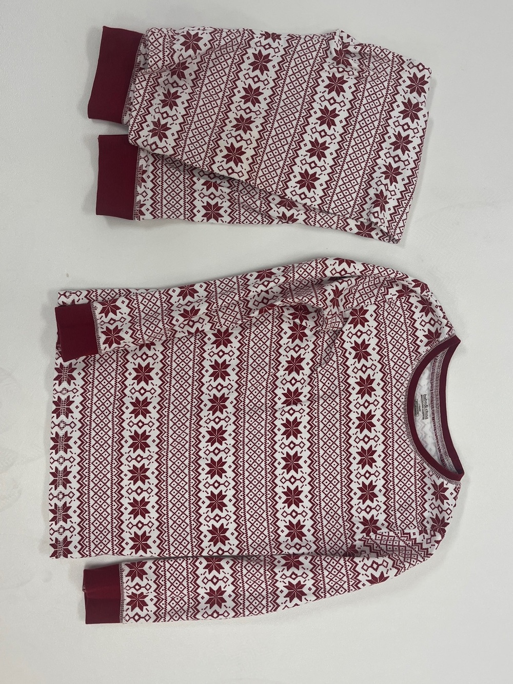 Restoration Hardware Kids Red and White Fair Isle Pajama Set